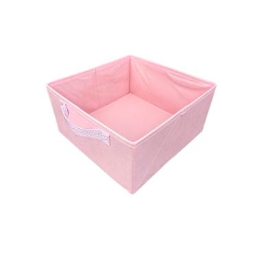 Imagem de Caixa Organizadora com Alça – 28X15X28 – TNT e Poliéster, Suporta até 25kg, Ideal para Closet, Armário e Escritório 10042ROSAU