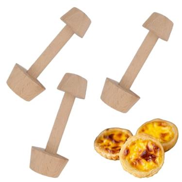 Imagem de Duoduole Empurrador de massa de madeira dupla face, 3 peças, para tortas de ovos, cozinha doméstica