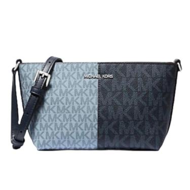 Imagem de Michael Michael Kors Bolsa de ombro pequena MK Signature Navy Multi, Azul-marinho multi