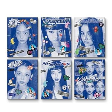 Imagem de NewJeans New Jeans 1º álbum EP versão Bluebook CD + Mini pôster na embalagem+ Livro de registro + Livro Pin-up+Manual de telefone+Cartão de identificação+Pacote de adesivos+Cartão de fotos+Rastreamento selado (conjunto de 6 versões)