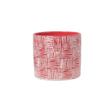 Imagem de KEG801302 Vaso de flores simples grande vaso de cerâmica casa sala de estar interior criativo luxo de plantar plantas em vasos verdes plantador (vermelho, médio)