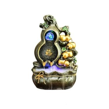 Imagem de Fonte de água de mesa, enfeites de mesa de café, sala de estar, mesa de trabalho, presentes de escritório, fonte de água, atrai riqueza para melhorar o Feng Shui para decoração de casa e escritório