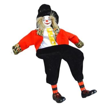 Imagem de MERIGLARE Boneco de palhaço de cerâmica, enfeite de mesa, lembrancinha portátil, brinquedo divertido com rosto pintado, para festas e colecionadores.