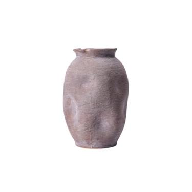 Imagem de Vasos para flores, vaso de cerâmica áspera, arranjo de flores irregular, beliscado à mão, ornamento retrô chinês vaso decorativo para casa