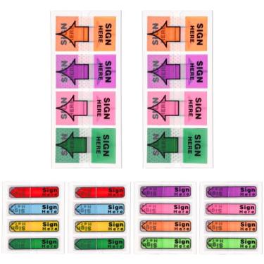 Imagem de 600 peças/6 pacotes com abas para assinar aqui, etiquetas de seta, assinar aqui, bandeiras, abas adesivas de assinatura, etiquetas adesivas para documentos, cadernos, casa, escritório, material