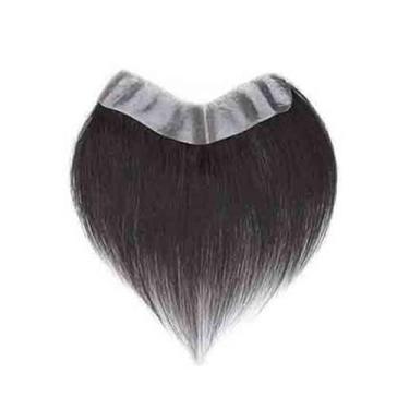 Imagem de Aplique de testa Testa linha fina em forma de V cabelo humano natural peruca base pele remendo(3x16cm)