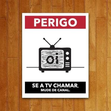 Imagem de Placa Decorativa Divertida de Terror Halloween - TV Chamando