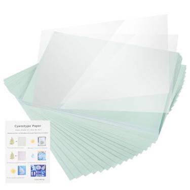 Imagem de Operitacx Kit Com 32 Peças de Papel para Impressão Solar, Papel para Cianotipia Com 2 Placas de Acrílico para Impressão da Natureza E Fotografia Solar, Artesanato Artístico E Científico Faça Você