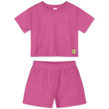 Imagem de Conjunto Curto Com Aroma Moletom Infantil Feminino Marisol - 8, 6, Ros