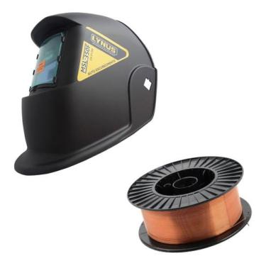 Imagem de Combo Máscara Solda Automática + Arame Mig 0,8mm C/gás 1kg - Lynus