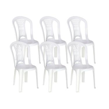 Imagem de Kit 6 Cadeiras de Plastico Sem Braco Laguna Tramontina Basic
