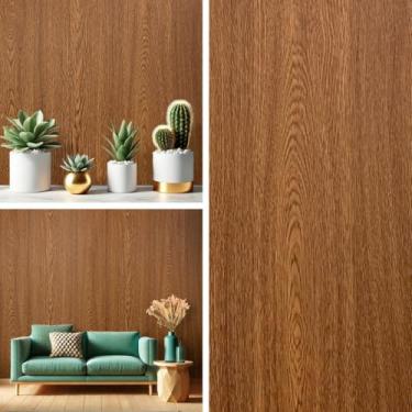 Imagem de Papel de Parede Adesivo Sala Quarto Ripas Madeira Clara Lisa Autocolante(10 Metros,Madeira Jacarandá)