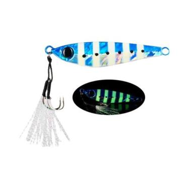 Imagem de Isca Artificial De Metal Luminosa Para Pesca Com Ganchos Duplos De Ass