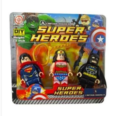 Imagem de Kit 3 Bonecos Infantil Super Herois League Justice
