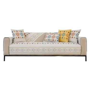 Imagem de THJKUPO Nordic Wind Four Seasons com almofada de sofá sensação delicada e confortável toalha de capa de sofá não é fácil de deslizar (90 * 180 cm)