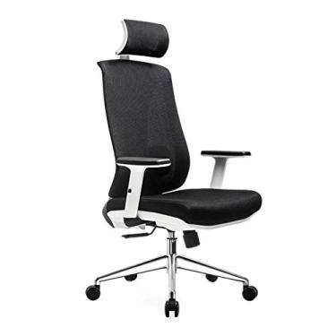 Imagem de Cadeira ergonômica para computador cadeira giratória para casa suporte de cintura cadeira de chefe cadeira de escritório e-sports assento de jogo (cor: azul amarelo tamanho: 7070126,5 cm) (preto e