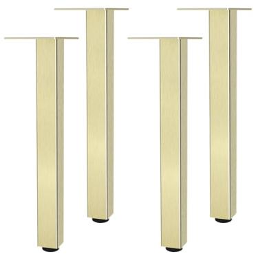 Imagem de Pés de suporte de móveis. 4 peças de pernas de armário ajustáveis 6 cm-60 cm Pernas de sofá resistentes Pernas de armário pés de armário pé de cozinha, tapete de borracha, com parafuso (35 cm/13,8")