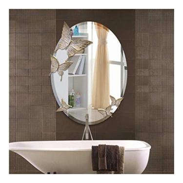 Imagem de Espelho decorativo de resina à prova d'água anti-neblina à prova d'água 3D espelho decorativo espelho de parede moderno simples banheiro clube espelho salão de beleza AN1014 916