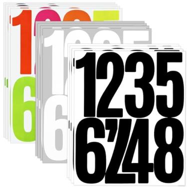 Imagem de Adesivos de número de vinil de 12 cm, 132 peças autoadesivos de números grandes de 0 a 9 e adesivo de pontuação para caixa de correio, numeração de casa, classificação de inventário e marcas, (12