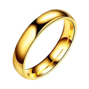 Imagem de Aliança De Casamento Unissex Em Titânio 4mm 6mm Aço Inoxidável Polido 