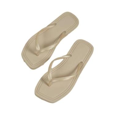 Imagem de Chinelo Feminino De Verão Em Cores Sólidas, Confortável, Antiderrapant