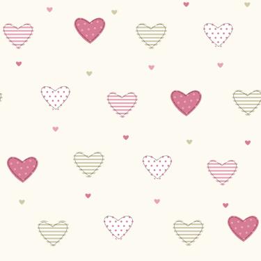 Imagem de Papel de Parede Fofura Baby Corações Rosa FF4057