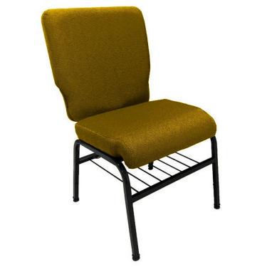 Imagem de 01 Cadeira para Igrejas c/ Porta Biblía e Porta Cálice Amarelo