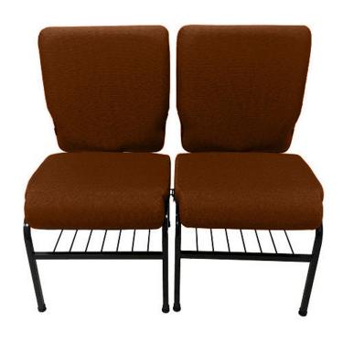 Imagem de 02 Cadeiras para Igrejas c/ Porta Biblía e Porta Cálice Marrom