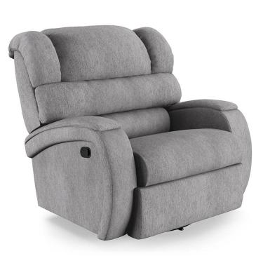 Imagem de Poltrona Do Papai Reclinável Napoli Glider Giratória Usb Linho Cinza Fh1 - D\'rossi