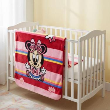 Imagem de Cobertor Bebê Infantil Enxoval Jolitex Antialérgico Minnie e Mickey 90