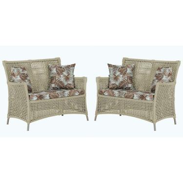 Imagem de 2 Sofás área Externa Igapó Alumínio Fendi Corda Náutica E6 Rami