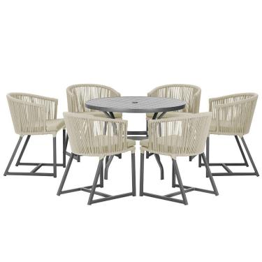 Imagem de Mesa E 6 Cadeiras E Noronha Preto E7 Trama  Rami