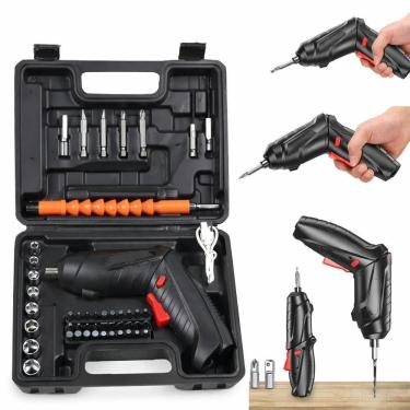 Imagem de Kit Parafusadeira Elétrica Recarregável Com Acessórios