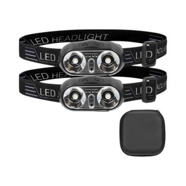 Imagem de Lanterna De Cabeça LED Recarregável Com Luz Forte, Portátil, USB, Sens