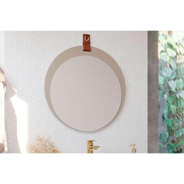 Imagem de Espelheira De Banheiro Lua Parede Oval 60x60cm Capuccino - Mgm