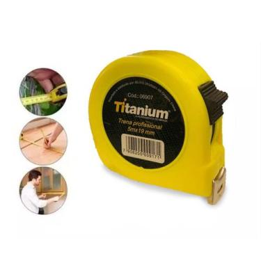Imagem de Trena ABS Titanium 5M x 19MM  Fita Métrica Retrátil Profissional com T
