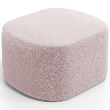 Imagem de Puff Decorativo Orgânico Para Living Quarto 70cm Doha W01 Bouclê Rosê 