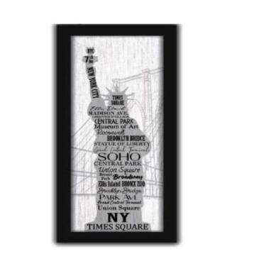 Imagem de Quadro Decorativo New York Estatua Liberdade Frases Eua 60Cm Moldura S