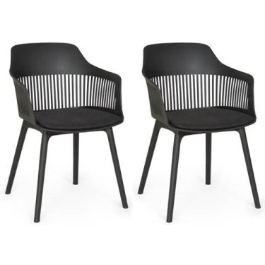 Imagem de Kit 2 Cadeiras de Jantar Estofada Marcela - Preto - Magazine Decor