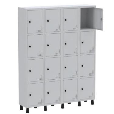 Imagem de Roupeiro De Aço Light 16 Portas Cinza Tranca Para Cadeado - Pandin