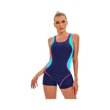 Imagem de Maiô Esportivo Em Patchwork plus Size Para Mulheres, Roupa De Banho Pr