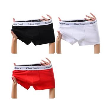 Imagem de Cuecas Boxer De Algodão Masculinas 3 Peças, Lingerie Sexy Para Homens,
