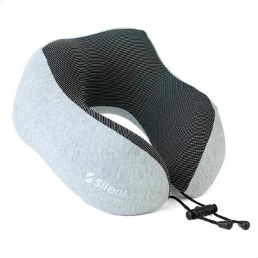 Imagem de Almofada Apoio Encosto de Pescoço Ergonômico para Viagem Silent (Cinza Claro)-Unissex