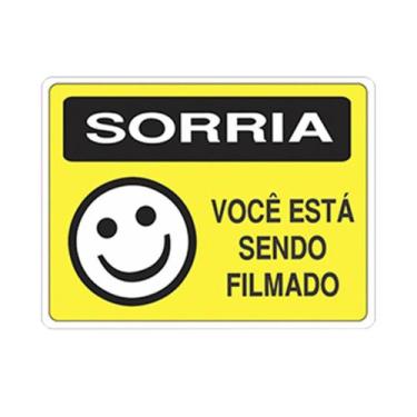 Imagem de Placa Advertência Sorria - Você Está Sendo Filmado Unidade - Acesso Pl