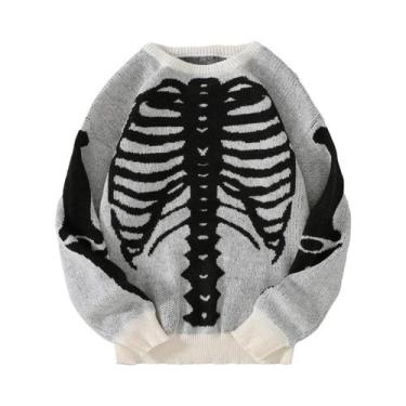 Imagem de Suéter Masculino De Tricô Com Gola Redonda E Padrão Jacquard Para Outo