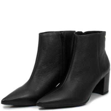 Imagem de Bota Cano Curto Solis Salto Bloco Em Couro-Feminino