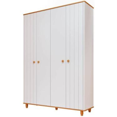 Imagem de Guarda Roupa Infantil Retro Permobili Cupcake 4 portas MDF -, Branco A