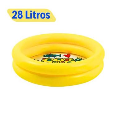 Imagem de Piscina Infantil Bebê Inflável 2 Anéis Redonda 28 Litros Para Bolinhas