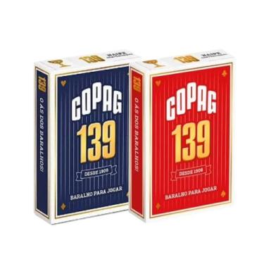 Imagem de Kit 2 Baralhos Copag 139 2 Unidades Naipe Convencional Vermelho e Azul