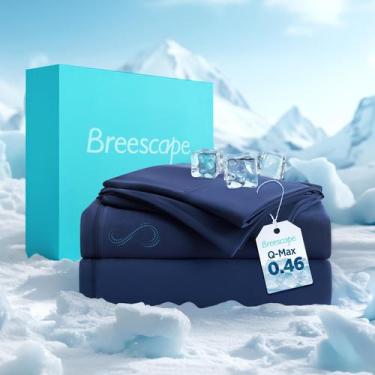 Imagem de Conjunto de lençóis de resfriamento Breescape Queen Size com BlendTek 